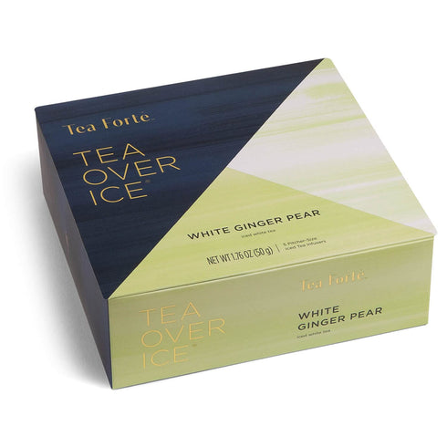Tea Forte Tea Over Ice White Ginger Pear - Premium Organic Caffeinated Iced Tea Blend, 5 Count