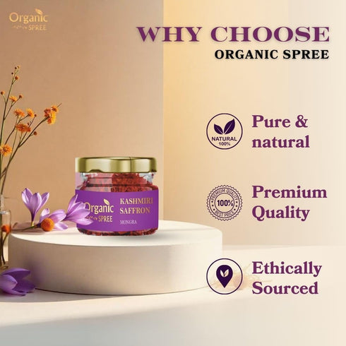 1gm (0.035oz) farmlands Pack 3 Organic Spree Kashmiri Saffron Kesar Threads Pure and Natural l From the finest