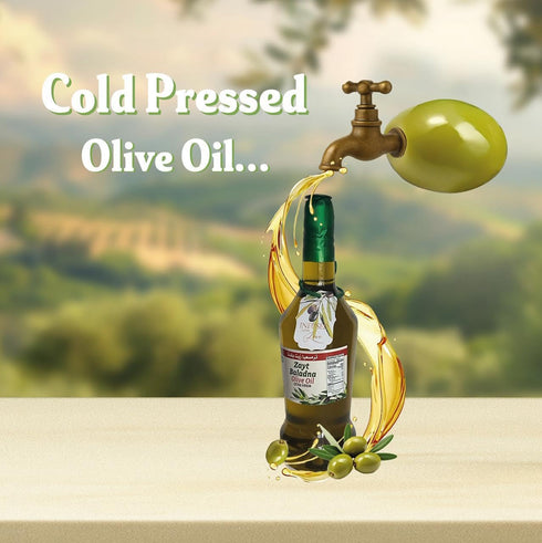 Dusza 750ml Zayt Baladna Extra Virgin Olive Oil Cold-Pressed Unfiltered Bottle Organic EVOO Polyphenol Rich Premium