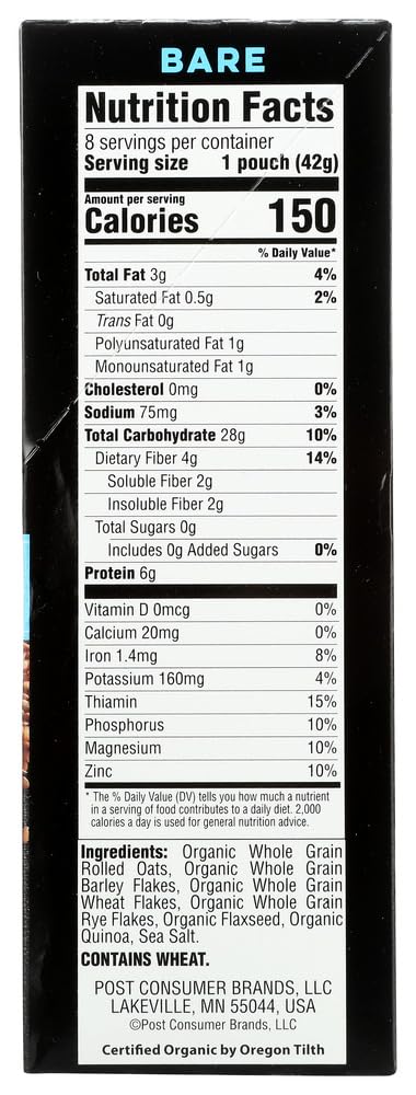 (Pack 3) Betteroats Raw Pure & Simple Organic Bare Instant Multi Grain Hot Cereal with Flax of by Better Oats