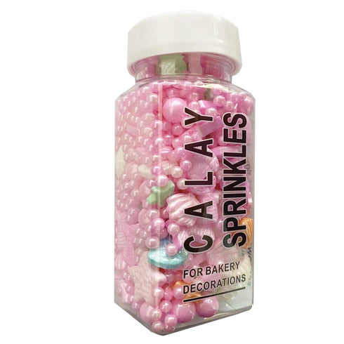 Sentovac Pink Mermaid Sprinkle Edible Decorations for Cake, Cupcake, Cookie Baking, Mermaid Party Birthday