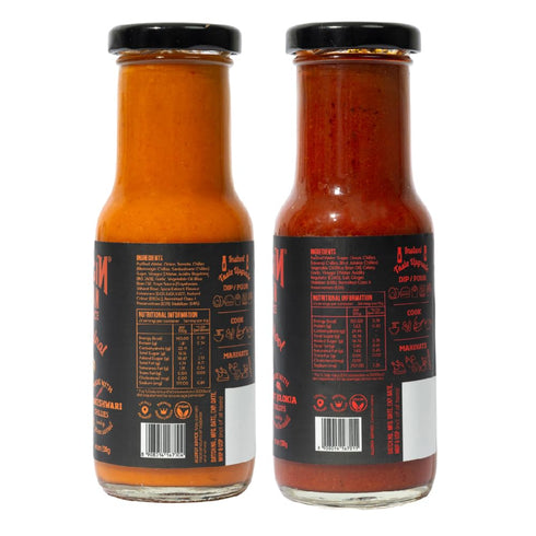 (230gm) (230gm), (Pack NAAGIN original hot chilli - medium spicy sauce + Bhoot hot chilli extra spicy sauce of Two)