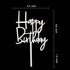 Happy Birthday Acrylic Cake Topper Party Decorations, Mirror Silver