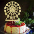 Golden Paper Ferris Wheel Cake Decoration for Birthday Celebrations for Boys and Girls