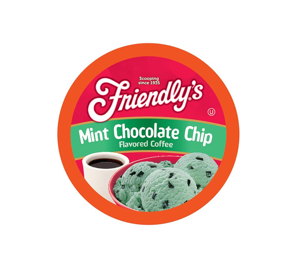 friendly's Flavored Ice Cream Coffee Pods, Compatible with Keurig K Cup Brewers, Mint Chocolate Chip, 12 Count