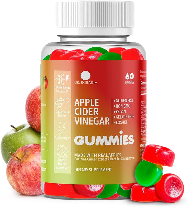 Dr. Robaina Apple Cider Vinegar Gummies Supports Metabolism, Debloat & Weight Loss