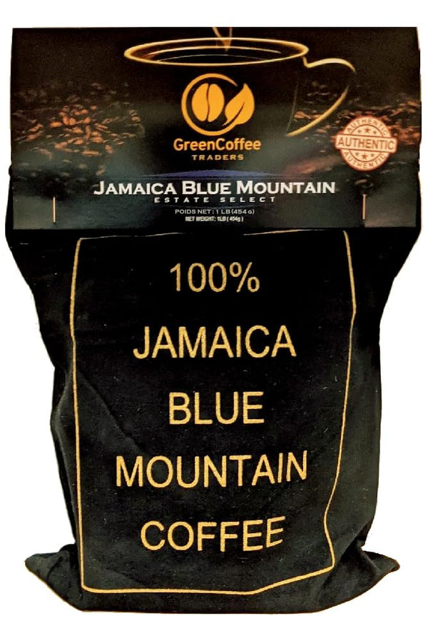 Green Coffee Traders 1LB. 100% Jamaica Jamaican Blue Mountain Roasted Coffee - City Roast, 1lb