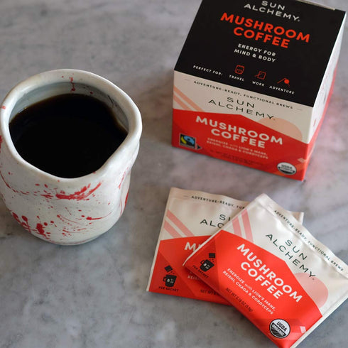Sun Alchemy Mushroom Coffee, Energize with Organic Fair-Trade Coffee, Lion’s Mane, Reishi, Chaga & Cordyceps Mushrooms