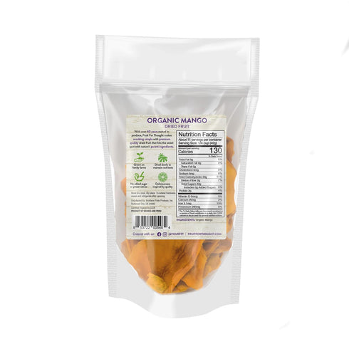 Packs 16 Pack 2 Fruit for Thought Organic Dried Mango | Dried Fruit Snack Ideal for the Family | No Sugar Added | At