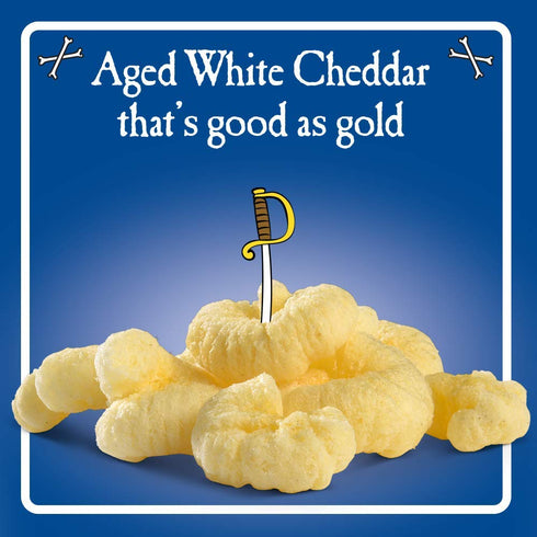1oz (Pack 6) Pirates Booty Cheese Puffs, Healthy Kids Snacks, Real Aged White Cheddar, Individual Snack Sized Bags