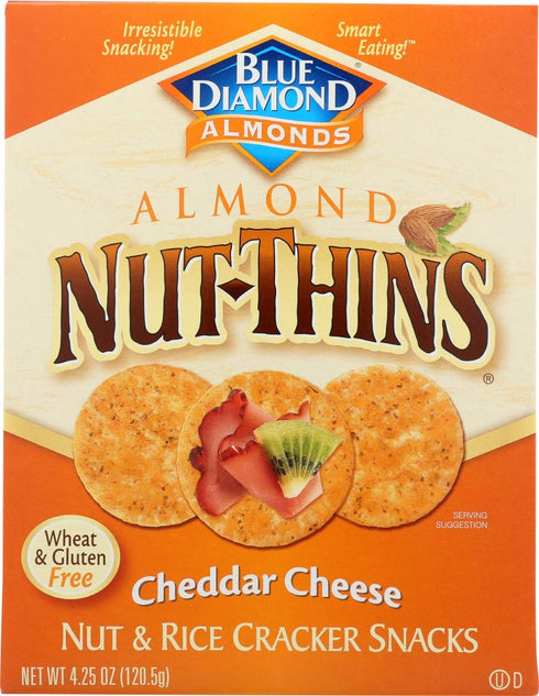 Blue Diamond Growers - Almond Nut-Thins Nut & Rice Cracker Snacks Cheddar