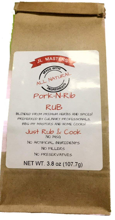 JL Masters -3 3.8oz packages All Natural Meat Rub -Pork & Rib Rub (three)
