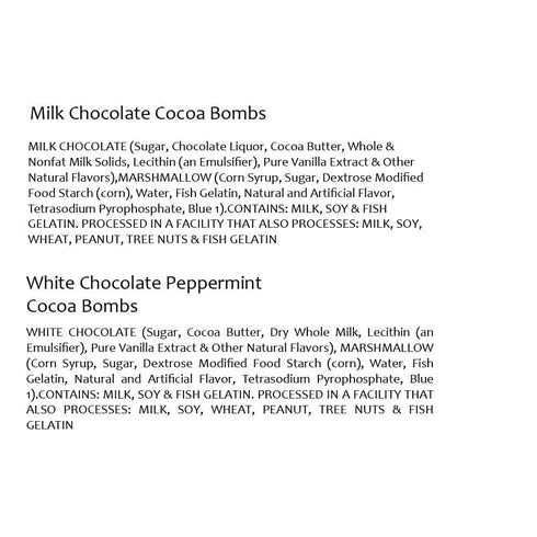6 (6 Pack) Pcs Hot Chocolate Bombs Bulk - White Chocolate with Crush Peppermints - Individually Wrapped Christmas