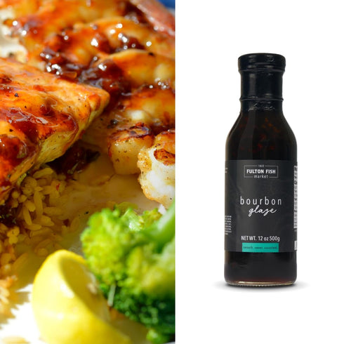 Fulton Fish Market Sweet Bourbon Seafood Glaze, 12oz, All Natural, Small Batch Crafted