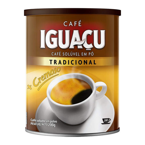 Cafe Iguacu 200 (Pack 3) Tradicional Instant Brazilian Coffee, Can grams