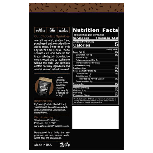 Keto Sprinkles, 6 oz. Larger Value Size, Dye Free, Non-GMO, Vegan, Gluten Free, Sugar Free Sprinkles