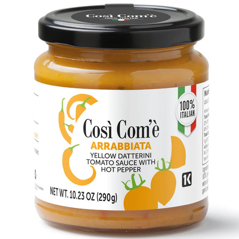 Arrabiata Pasta Sauce, Yellow Datterino Tomatoes with Chili Pepper, Italian Pasta Sauce