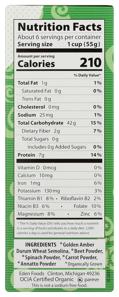 6x12 OZ) Eden Foods vegetable Spiral (