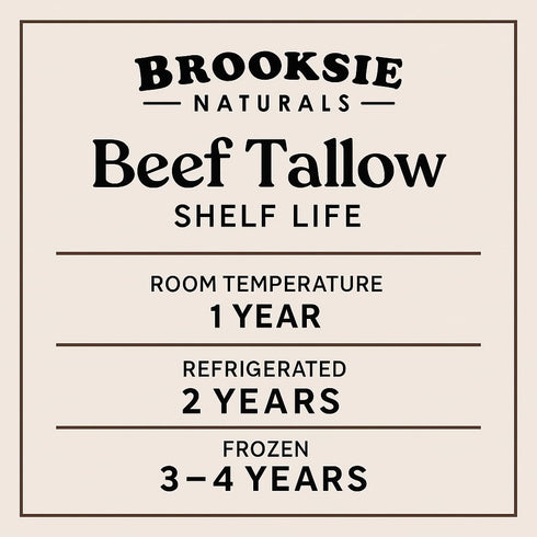 Brooksie Naturals 100% 7lb Pure Beef Tallow for Cooking - Bulk - Food Grade Non-GMO | Made in USA | Gluten-Free | Great