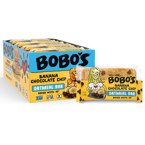 Pack 12 Bobo's Banana Chocolate Chip Oat Bars, Gluten Free, Non-GMO, Whole Grain Oats, of | Snack Bars | On-the-Go |
