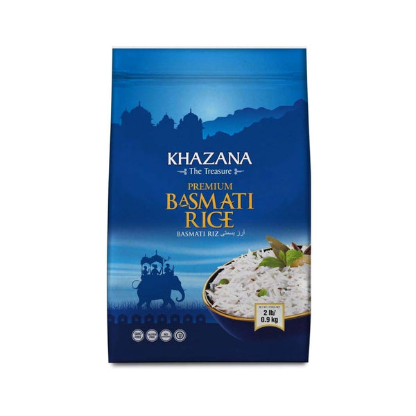 Khazana Authentic Premium Basmati Rice - 2lb Resealable Zipper Bag | Non-GMO,