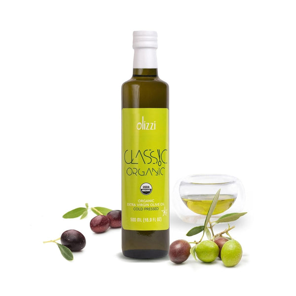 Olizzi Classic Organic Olive Oil Extra Virgin Cold Pressed, New Harvest, Hand