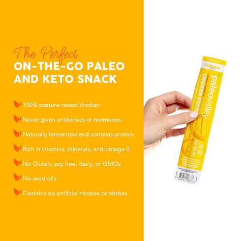 10 Pack 7g (10 Pack, Paleovalley Pasture-Raised Chicken Sticks Protein per Stick Keto-Friendly, Paleo, Gluten-Free