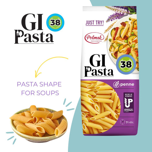 6-Pack (52.8 oz GI Pasta Penne, Total) | Low Glycemic, Premium Italian-Style Dry Pasta for Sauces, Bakes and Family