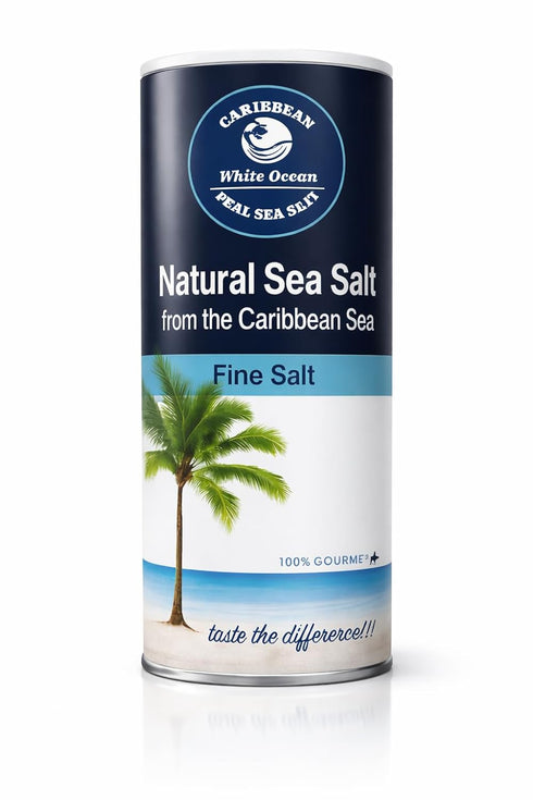 100% Gourmet Fine Sea Salt Caribbean Sea Salt, Natural & Unrefined, Naturally