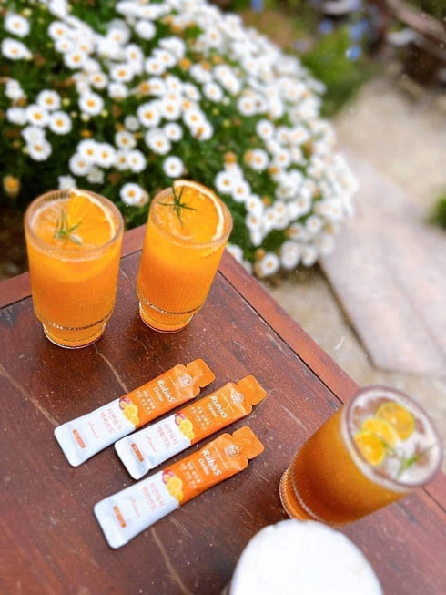 Generic 12 packets Nuoc ep Chanh Dy Rubiss Detox Fruit Drink Mix, Orange Box