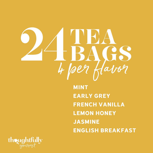 Set: 24 6 Set 24 Thoughtfully Gourmet Cat Lover's Tea Gift Includes Teas in Flavors with Stylish Cat Art and Fun Quotes