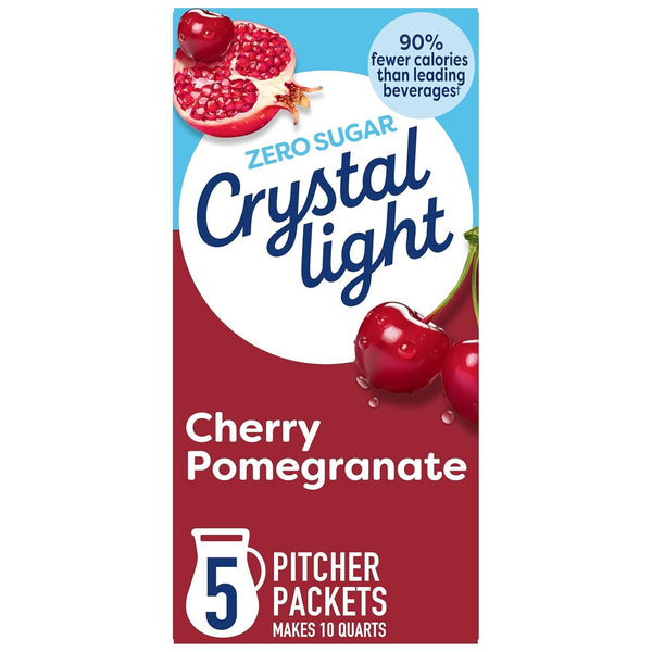 Crystal Light Zero Sugar Cherry Pomegranate Drink Mix, Naturally Flavored Powdered Beverage