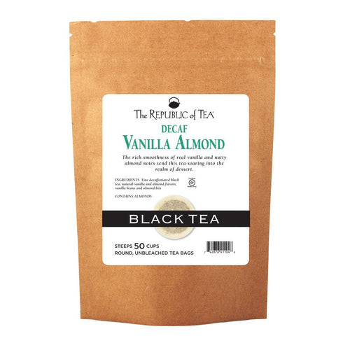 The Republic of Tea Decaf Vanilla Almond Black Tea, 50 Tea Bags,