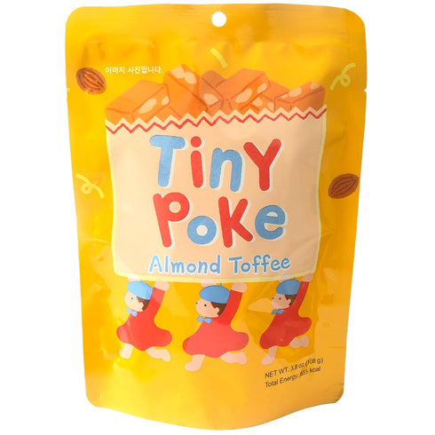 Tiny Poke 3.8 oz (108 Almond Toffee Candy, Hard Caramel Candy with Almonds, Individually Wrapped, g)
