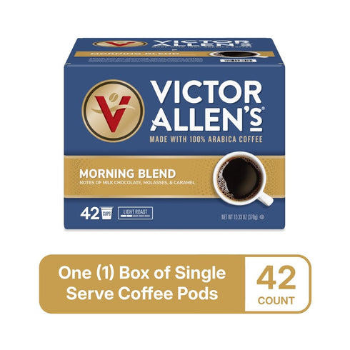 42 Count, Victor Allen's Coffee Morning Blend, Light Roast, Single Serve Coffee Pods for Keurig K-Cup Brewers