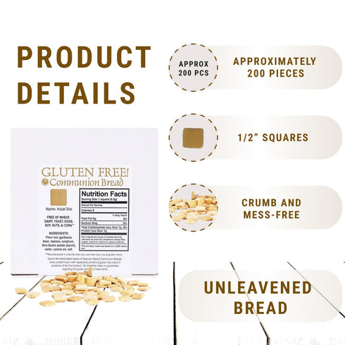 Gluten-Free Communion Bread, Church Supplies - Package of approx. 200 pieces