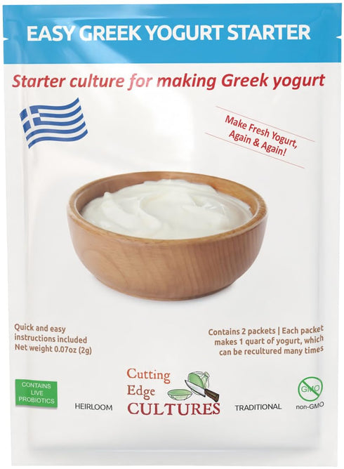 Cutting Edge Cultures Easy Greek Yogurt Starter by Creamy, Healthy, Homemade Yogurt in Just 24