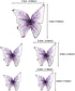 Pack of 30 Purple Mixed Size 3D Waterproof Butterfly Cupcake Toppers for Girls Women's Birthday Party Decorations