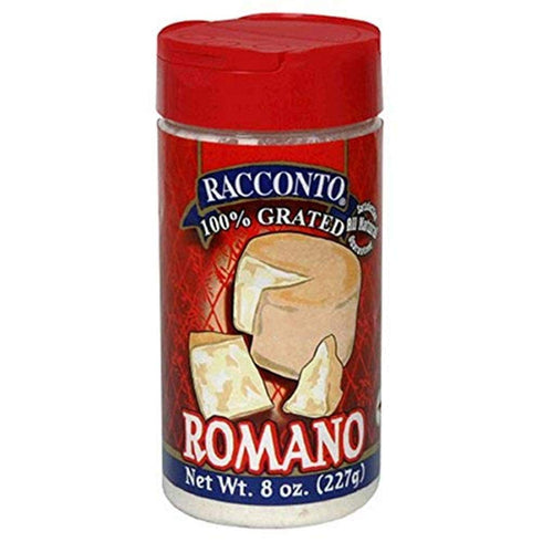 Racconto Grated Romano, 8-Ounce Shaker (Pack of 6)
