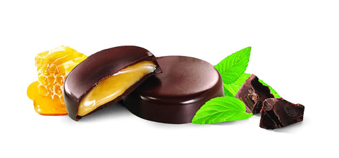 (36 Count, 2 Heavenly Organics Mint Chocolate Honey Patties Bags) | Organic Raw White Honey & Cocoa Treats | No Added