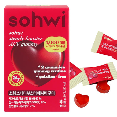 Sohwi Apple Cider Vinegar Gummies ACV Gummies for After Meals & Cravings,