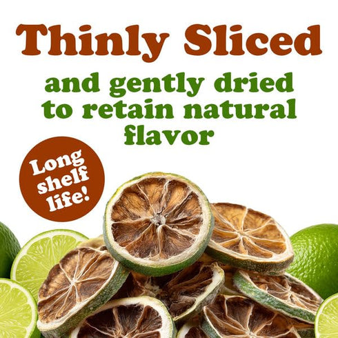 3 Food to Live Organic Dry Lime Slices, Ounces Natural Dehydrated Citrus for Cocktails, Baking, Tea, Holiday