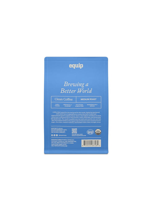 Equip Foods Clean Coffee | Gold Standard, Certified Organic, Fair Trade, Regenerative | Medium Roast, Whole Bean