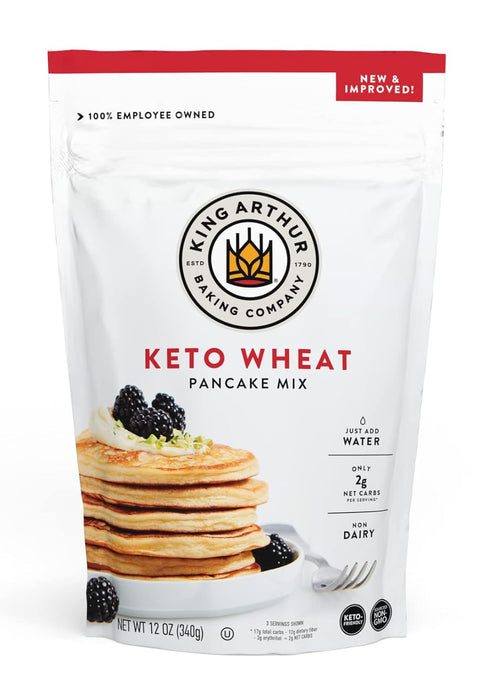 King Arthur, Keto Wheat Pancake Mix, Sourced Non-GMO, Certified Kosher, Keto Friendly,