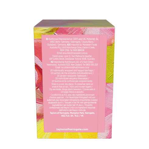 20 Count (Pack 6), 120 Taylors of Harrogate Rose Lemonade Infusion Individually Wrapped Bags, of Zingy, Refreshing