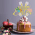Kaoenla Gold Glitter Happy Easter Cake Topper - Bunny Easter Egg Decor, Spring Floral Easter Party Decorations Supplies