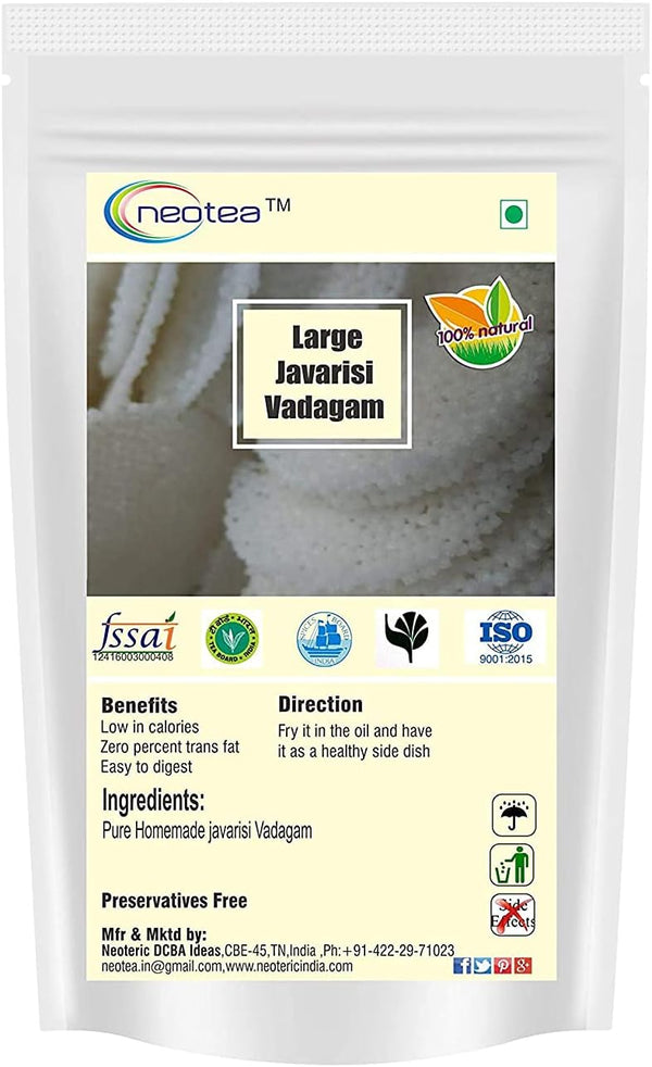 Astha Neotea Homemade Vadagam, 200g (White Large Javvarisi Vadagam)