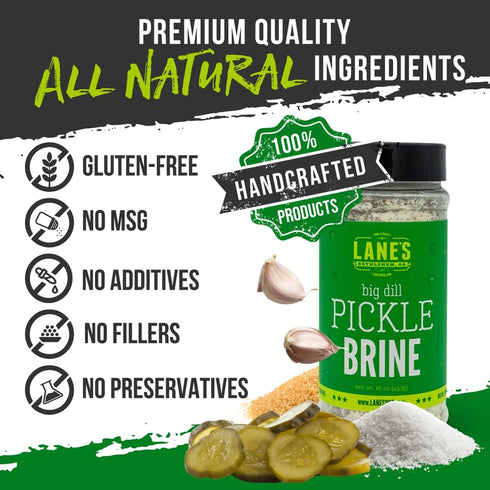 Pickle Brine Seasoning by Lane's, All-Natural for Meats, Veggies, Seafood, 16 oz (453g)
