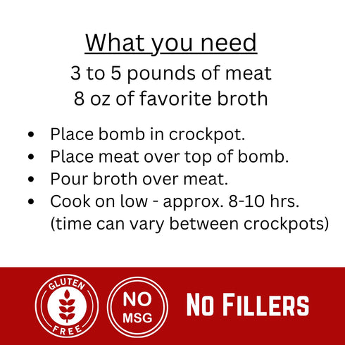 Meat Society 2 Pack 3 oz, Carolina Pig Bomb; Craft Batch Slow Cook Seasoning, Gourmet BBQ Spice Blend, Gluten Free
