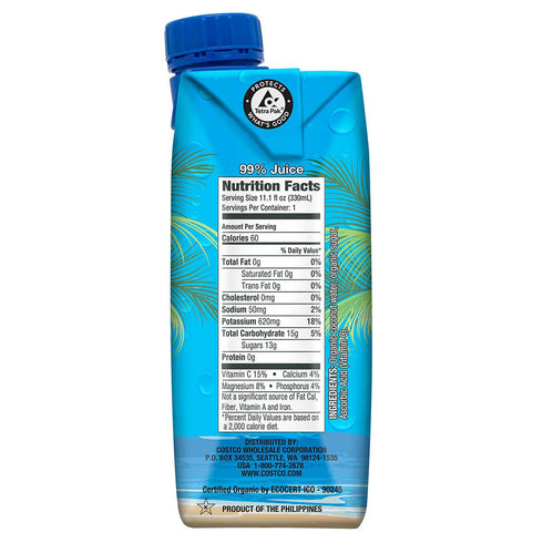 KIRKLAND 12 Count, 11.1 Signature Organic Coconut Water Ounce